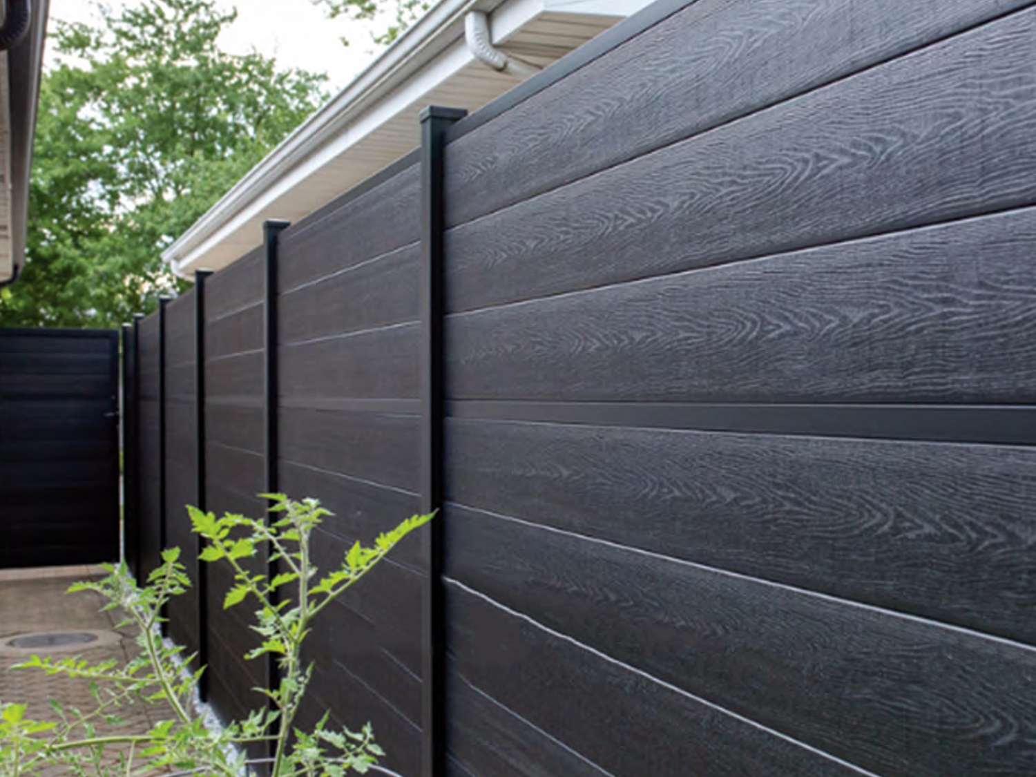 Black Composite Fence Installation